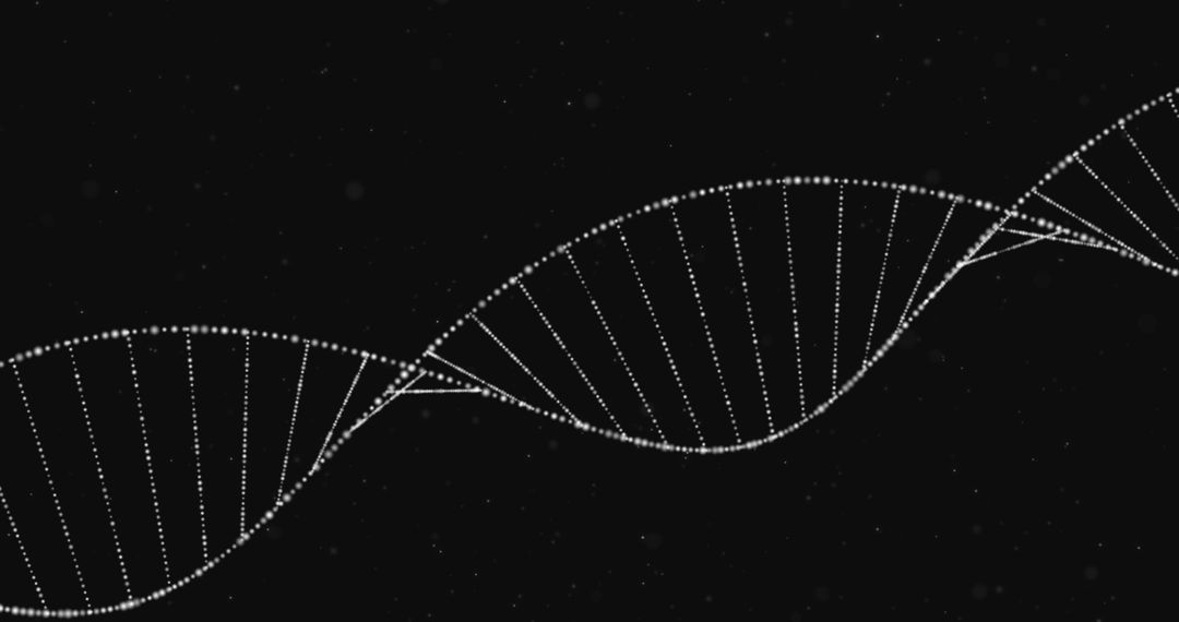 Digital Representation of Double Helix DNA Over Black Background