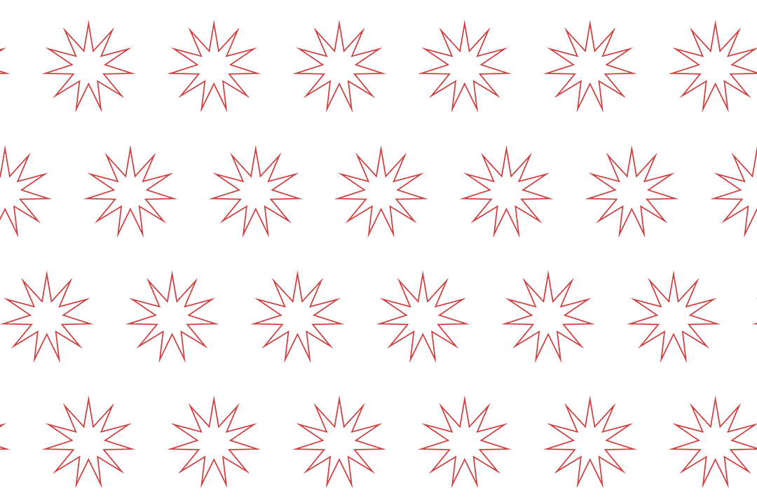 Red Star Pattern on Transparent Background