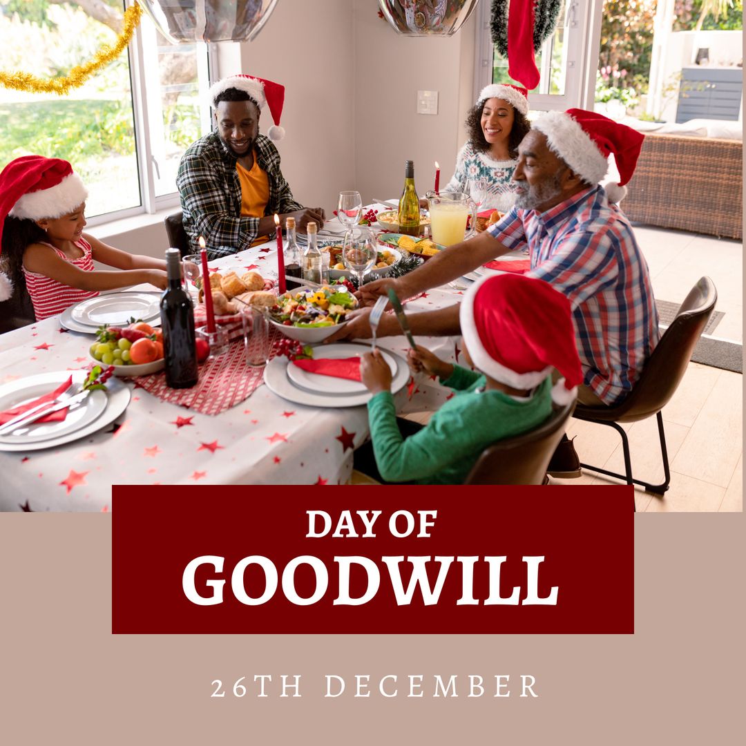 Happy Family Celebrating Day of Goodwill with a Festive Meal