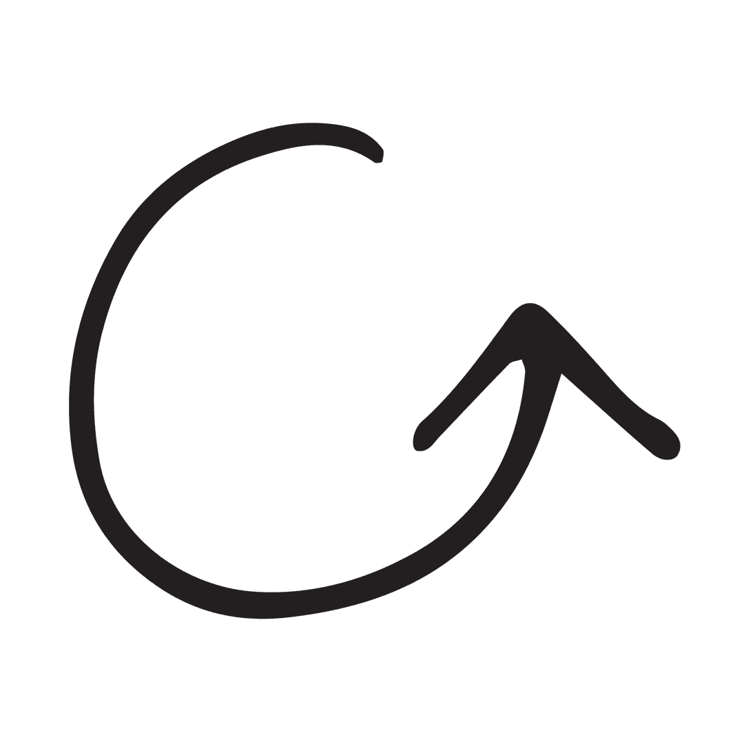 Simple Transparent Curved Arrow Icon for Navigation