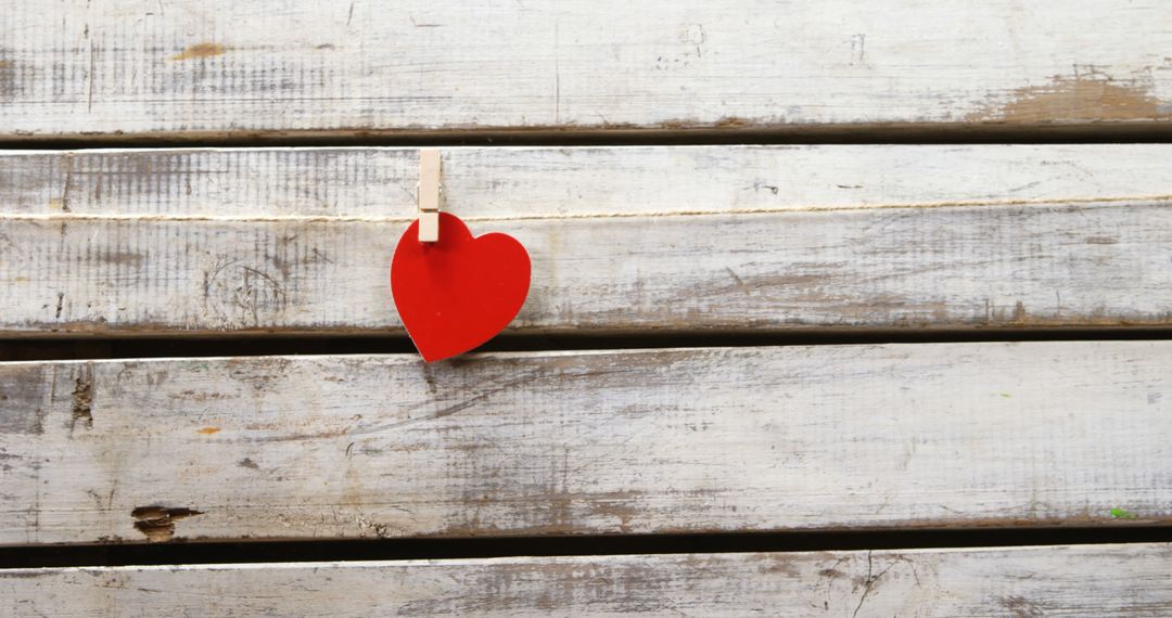 Red Heart Hanging on Rustic Wood Background - Free Images, Stock Photos and Pictures on Pikwizard.com