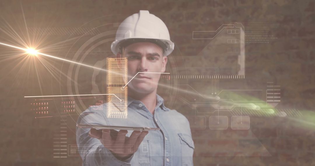 Engineer Projects 3D Building Model Using Augmented Reality in Office