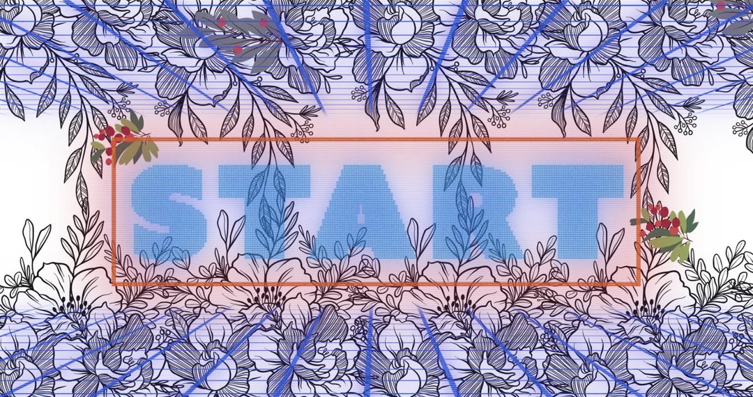 Digital Start Button with Floral Border Design