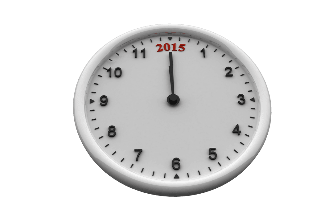 Transparent Vector Clock Illustration with 2015 Highlighted
