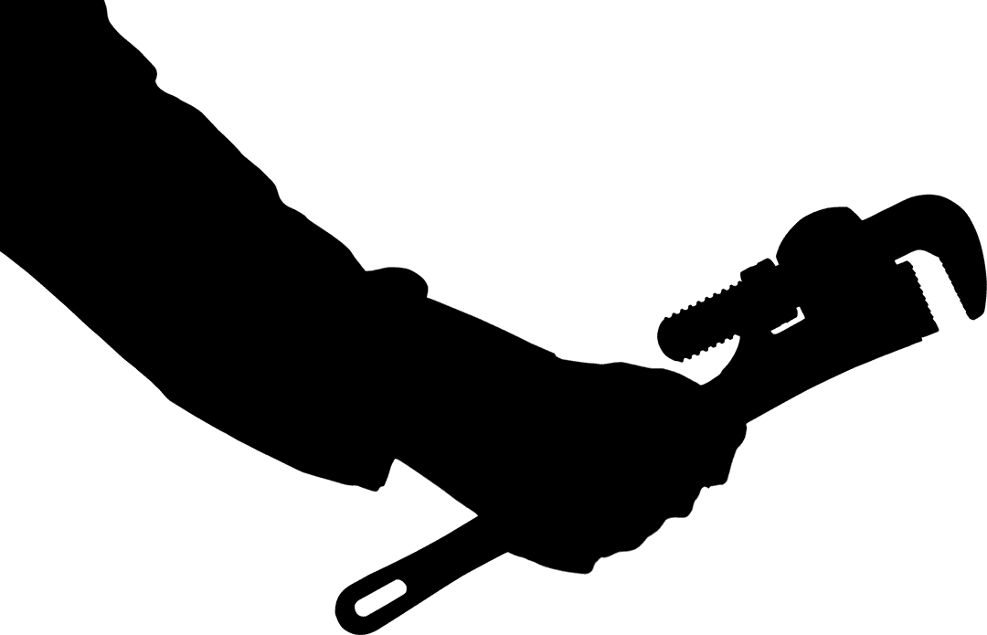 Transparent Worker Hand Holding Tools for Renovation Silhouette