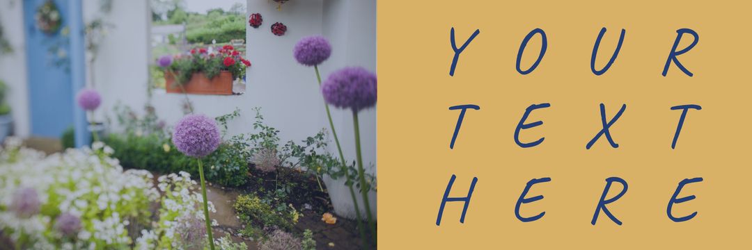 Serene Flower Garden Layout for Text