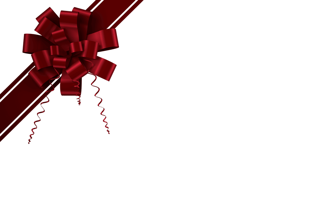 Elegant Red Christmas Bow with Transparent Ribbon