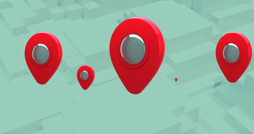 Digital Location Markers Over Moving Grey Blocks