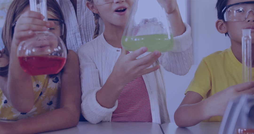 Children Engaged in Interactive Science Experiment