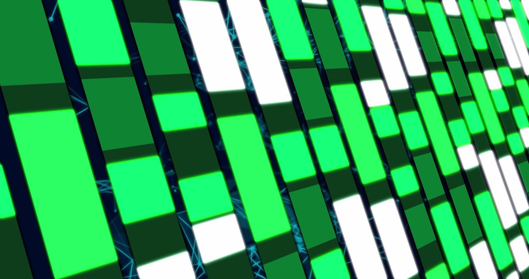 Futuristic Digital Green and White Abstract Geometric Design