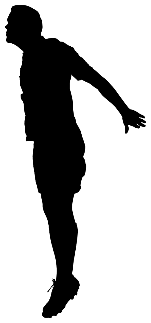 Transparent Outline of Man Playing Football in Vector Format