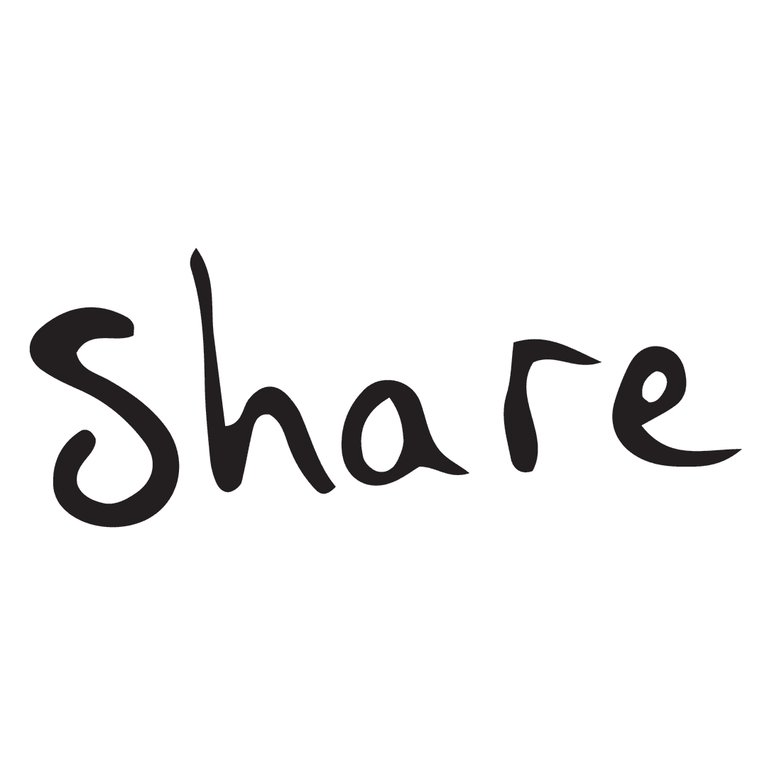 Stylish Handwritten Transparent Share Text Design