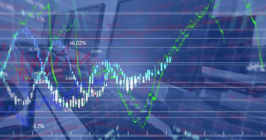 Abstract Financial Data Analysis and Global Business Concept
