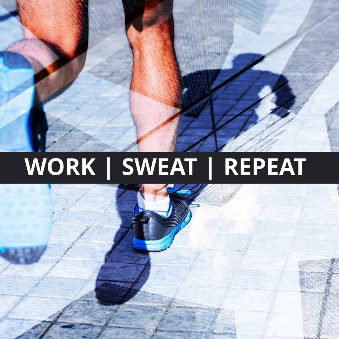 Motivational Running Quote Over Dynamic Background