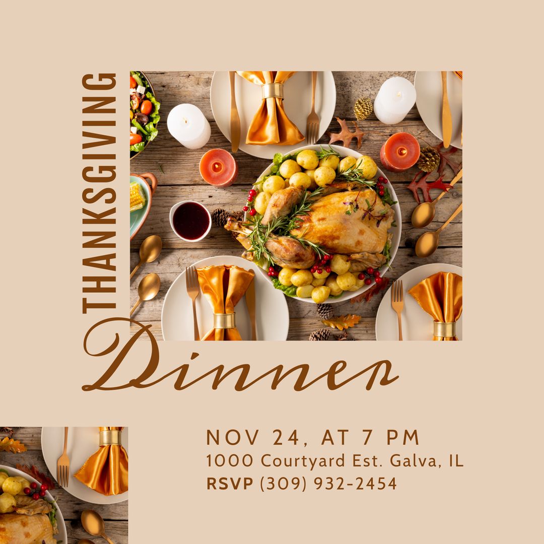 Festive Thanksgiving Dinner Invitation Layout