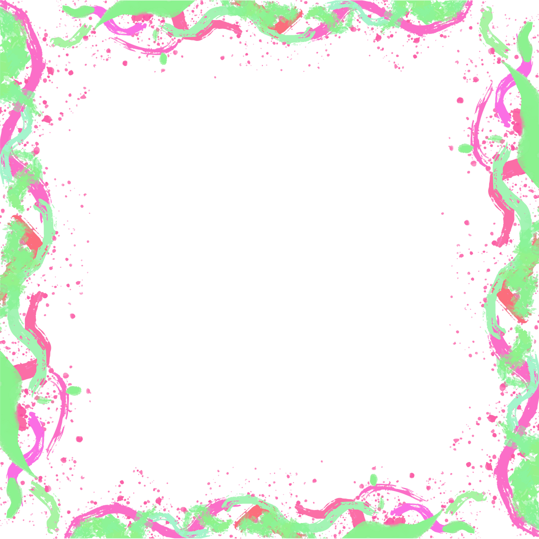 Abstract Neon Green and Pink Framed Transparent Art Background