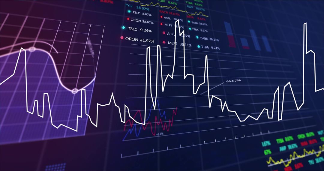 Digital Stock Market Data and Financial Charts Interface