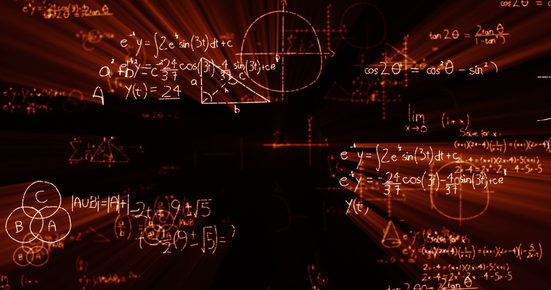 Abstract Math Formulas with Dynamic Light Effects