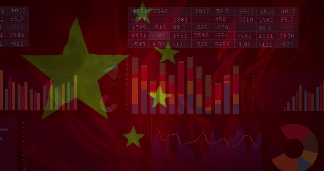 China Flag and Business Data Analytics Integration