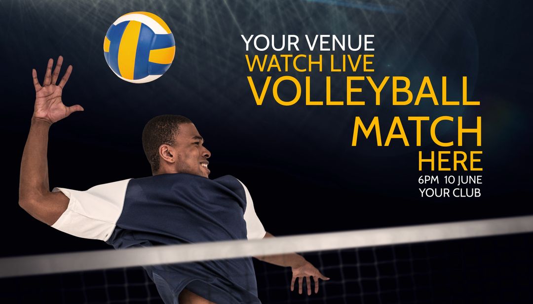 Dynamic Volleyball Player in Action for Sports Event Promotion