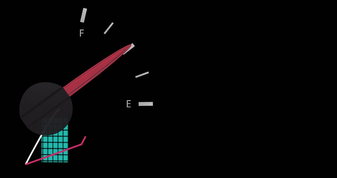Digital Data Processing Overlay on Car Fuel Gauge