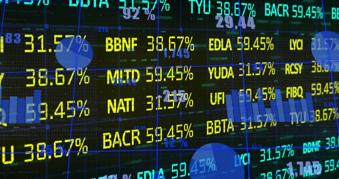 Dynamic Stock Ticker Display with Highlighted Symbols