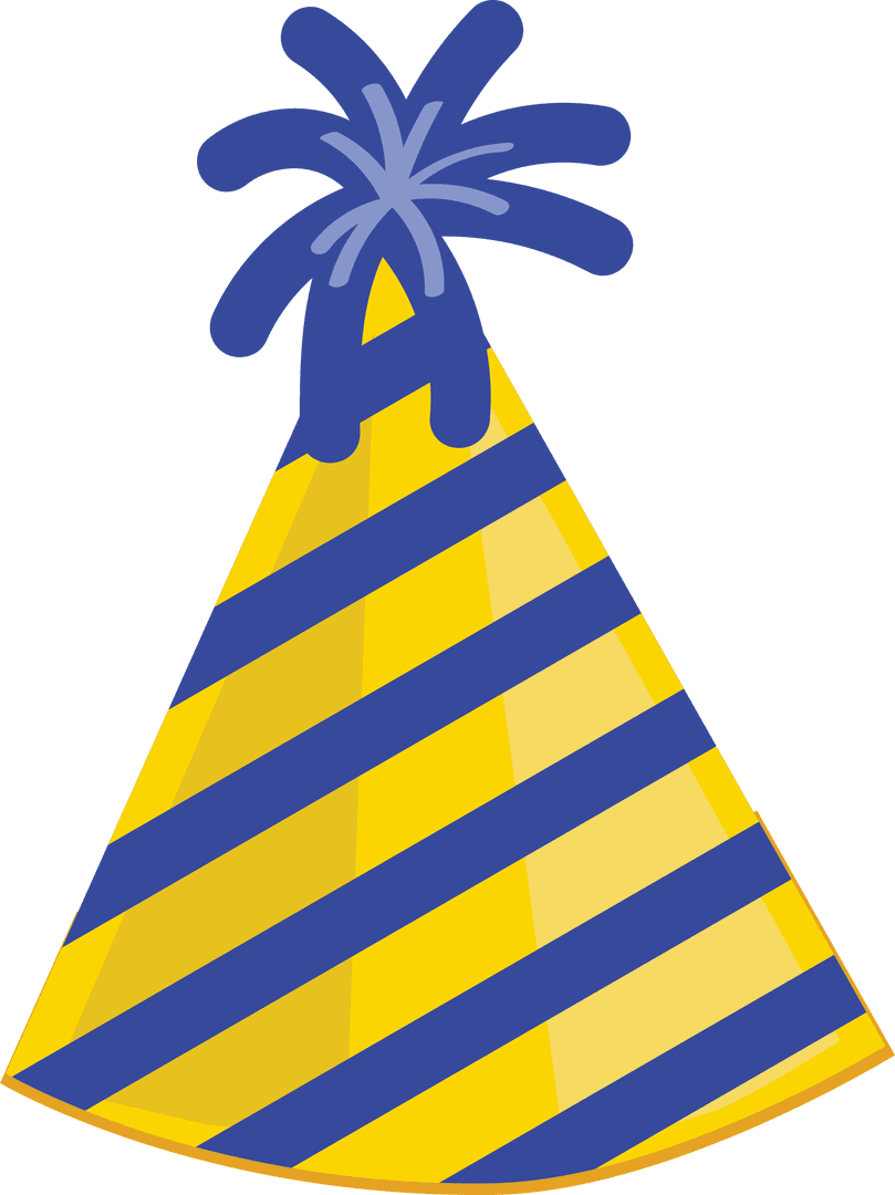 Striped Party Hat Clipart on Transparent Background
