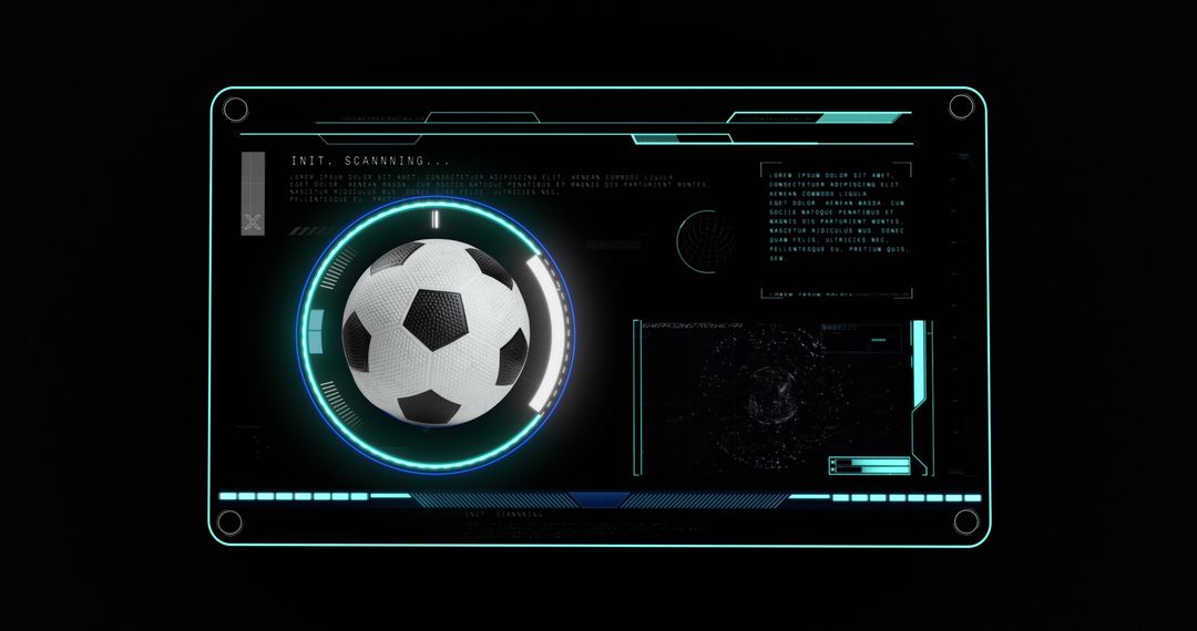 Futuristic Interface Scanning Soccer Ball Technology