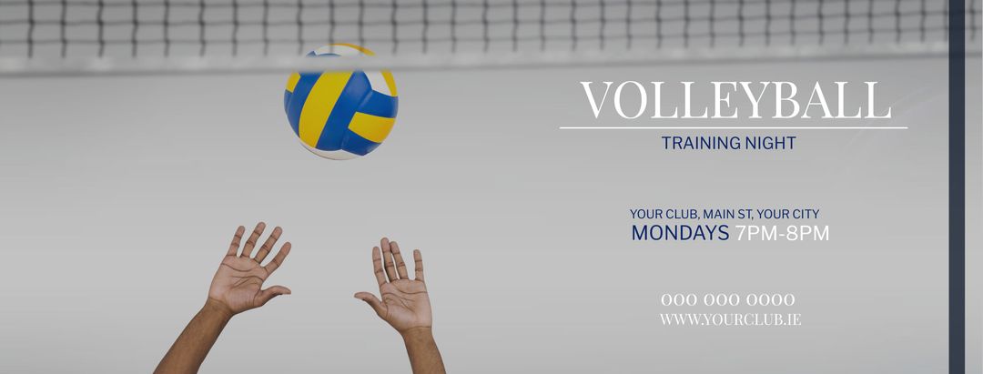 Volleyball Training Night Event Promotion with Net and Hands - Download Free Stock Templates Pikwizard.com