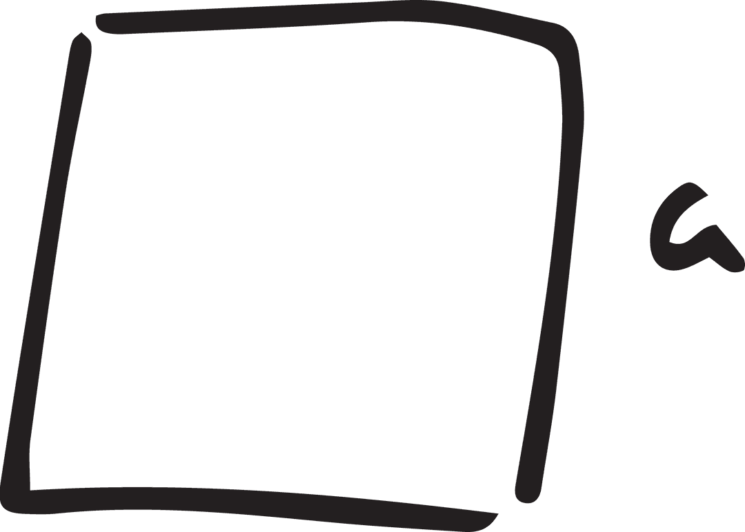 Transparent Hand-drawn Square Outline Minimalist Design