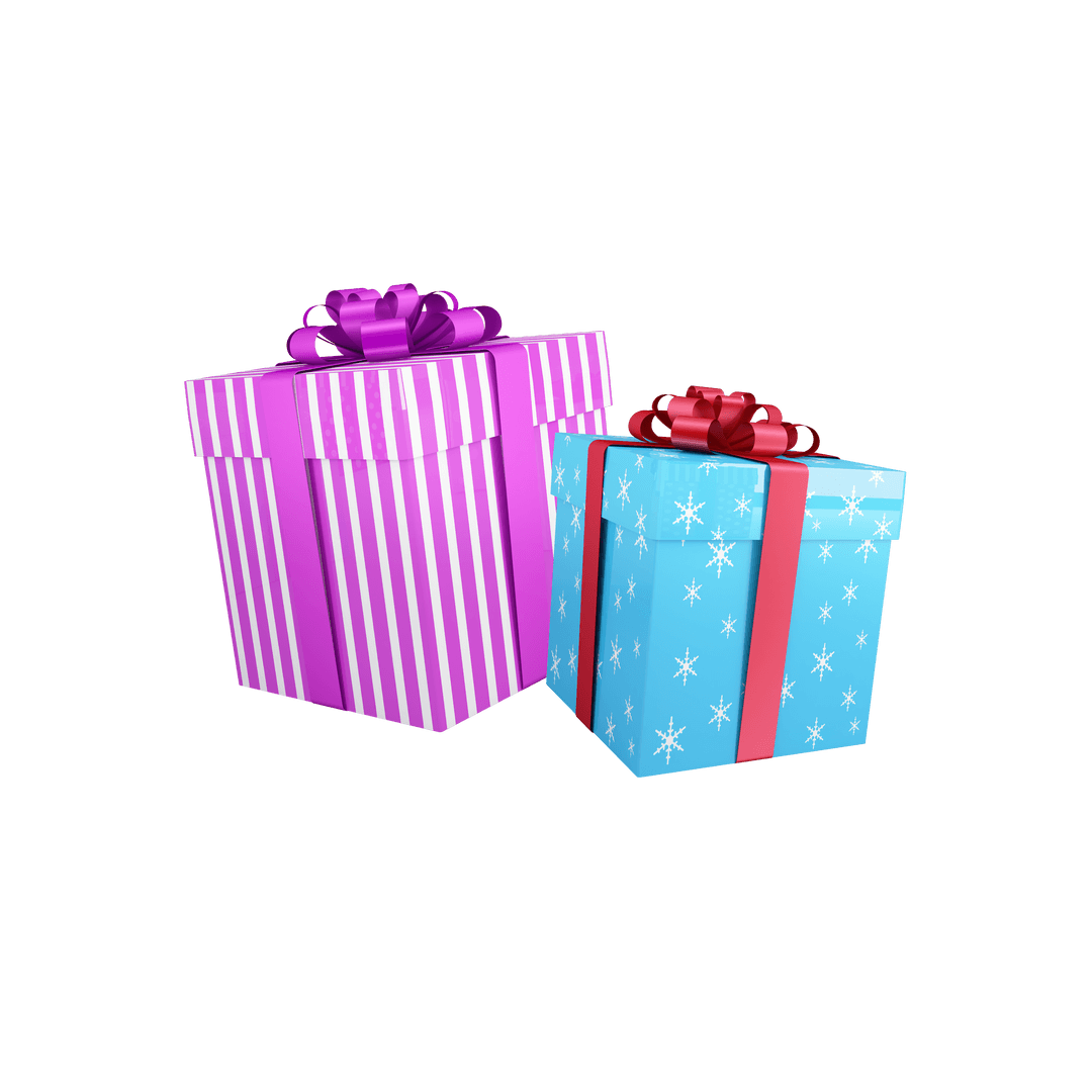 Colorful Gift Boxes on Transparent Background for Celebrations