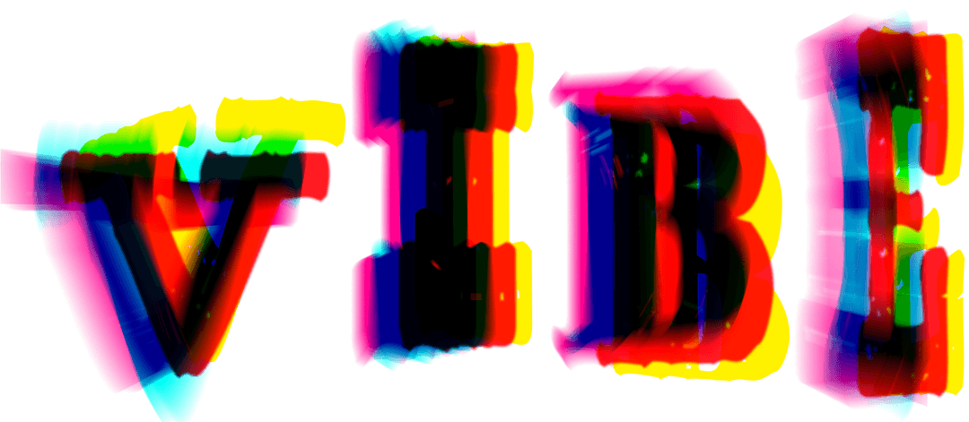 Vivid Colorful Modern Vibe Text with Transparent Background