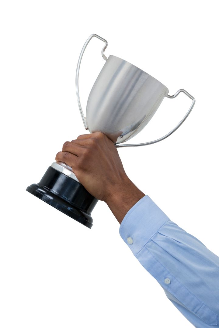 Hand of businessman holding trophy - Free Images, Stock Photos and Pictures on Pikwizard.com