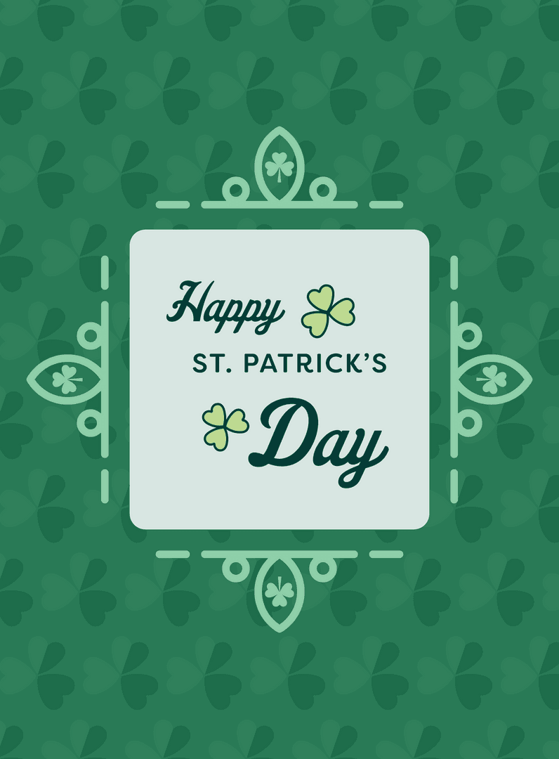 Saint Patrick's Day Greeting Design with Transparent Background