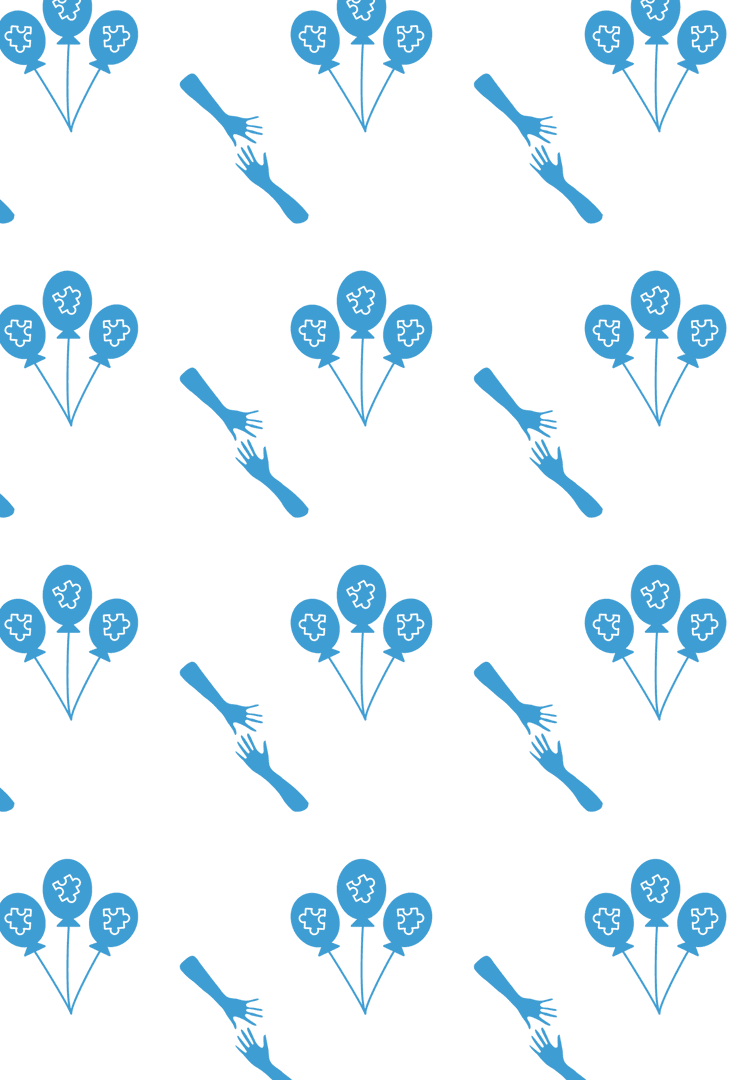 Digital Balloon and Hand Pattern on Transparent Background