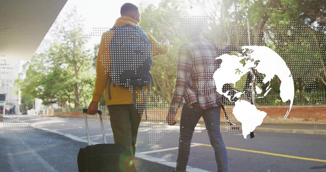 Adventurous Men Exploring Urban Streets with Global Wanderlust