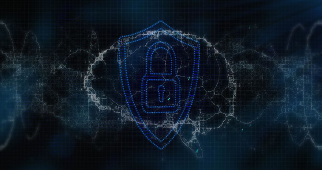 Digital Lock Enveloped by Networking Lines in Cybersecurity Design