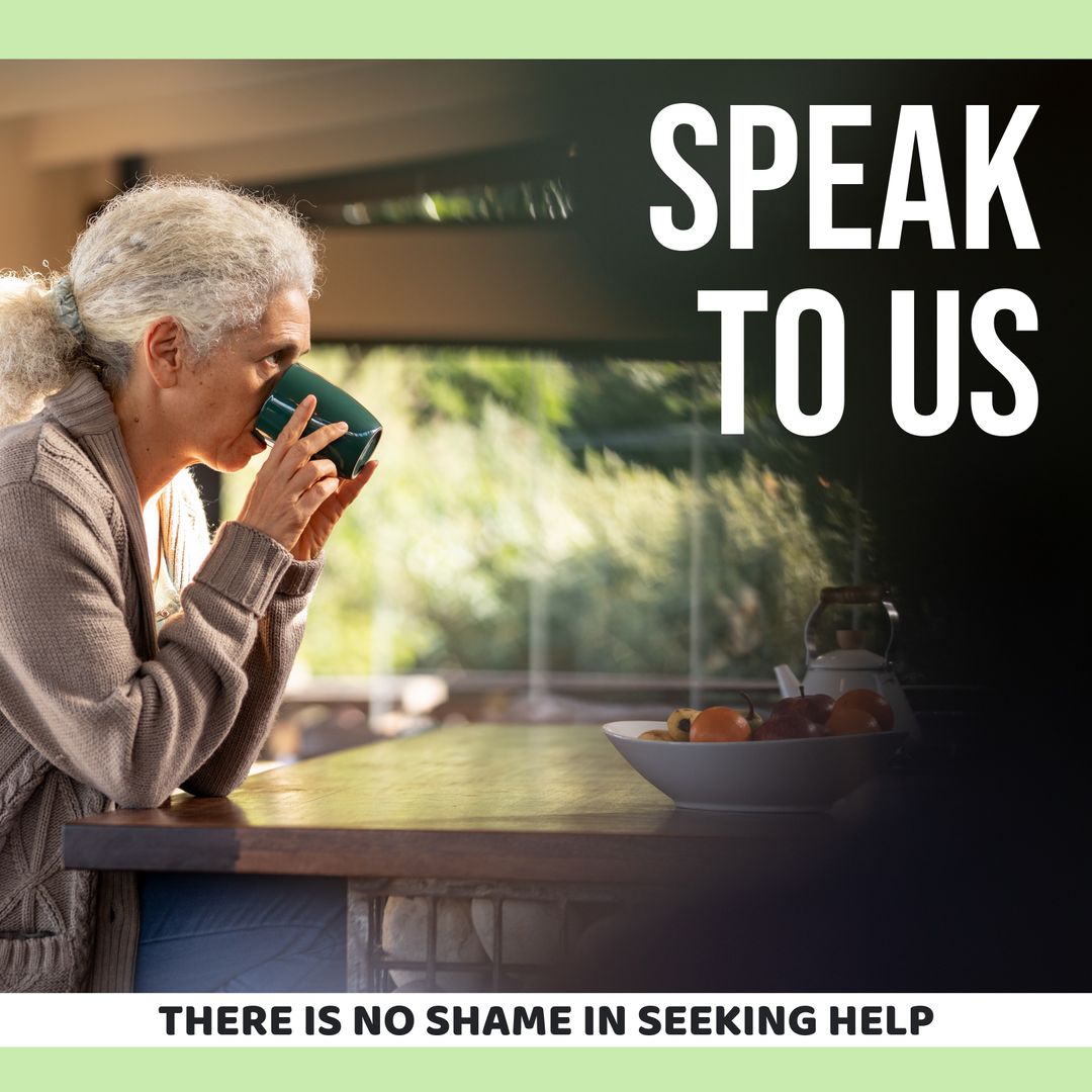 Senior Woman Seeking Help for Mental Health Awareness