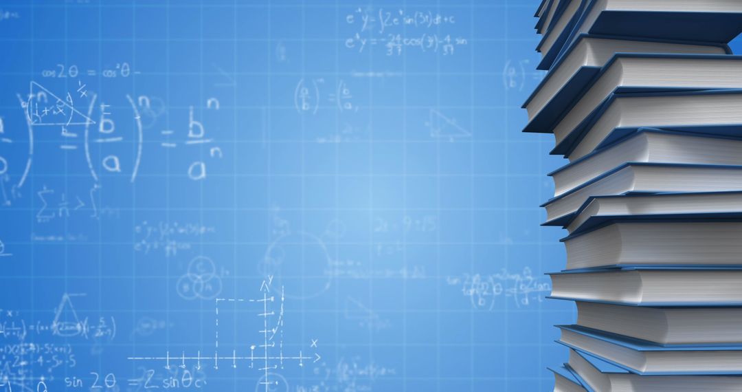 Stack of Books with Mathematical Background