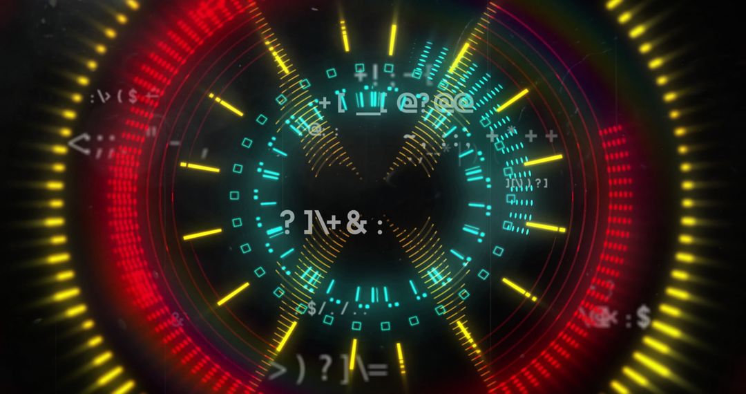 Futuristic Digital Interface with Glowing Data Circuits