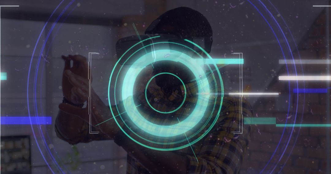 Futuristic VR Interaction with Holographic Display Elements