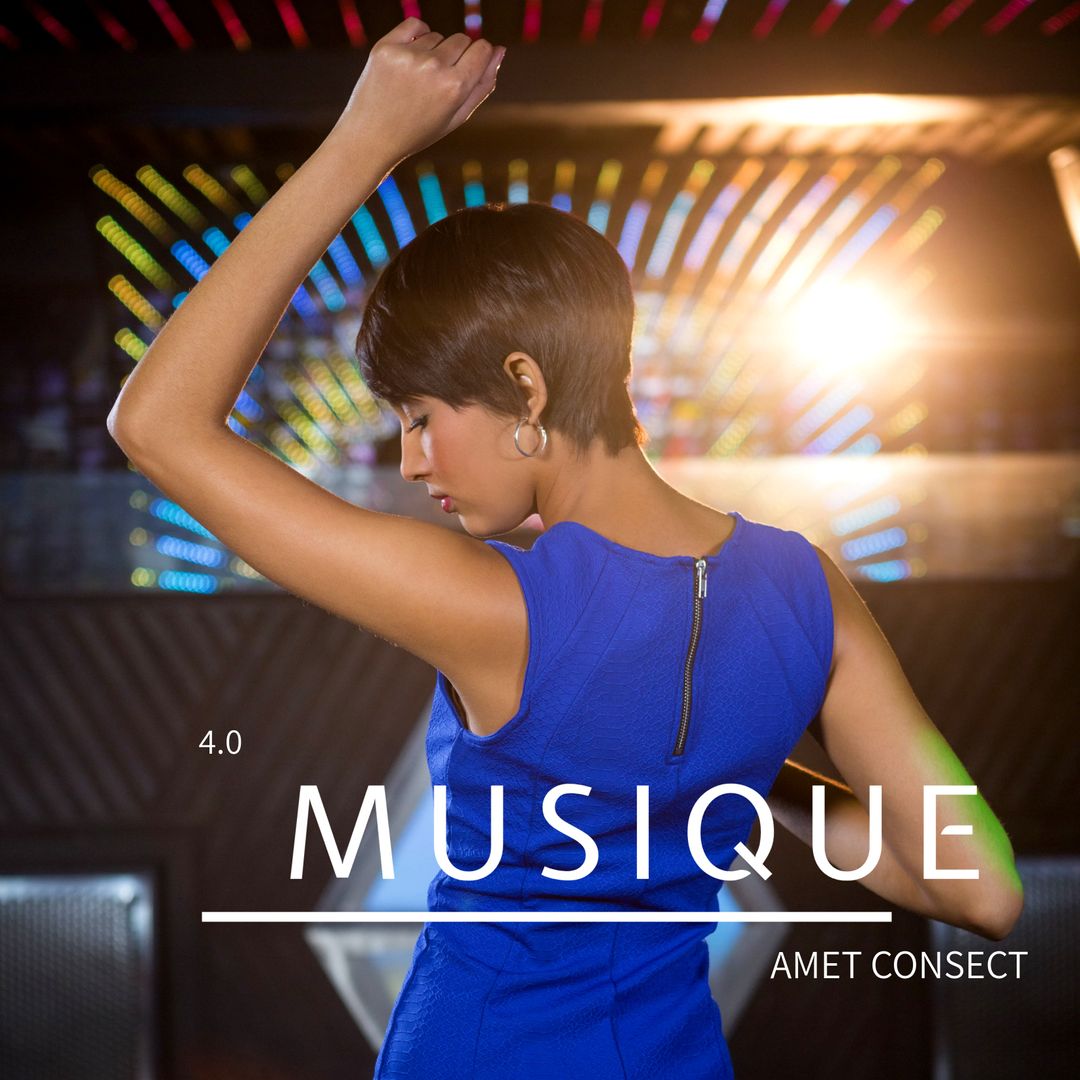 Woman Dancing with Stylish Lighting in Vibrant Night Scene