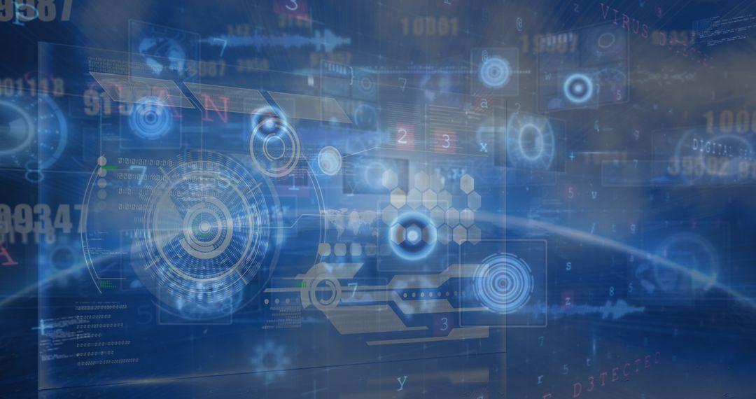 Global Digital Technology and Data Processing Concept