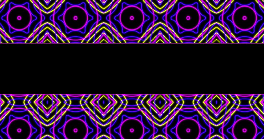 Vibrant Neon Geometric Pattern on Dark Background