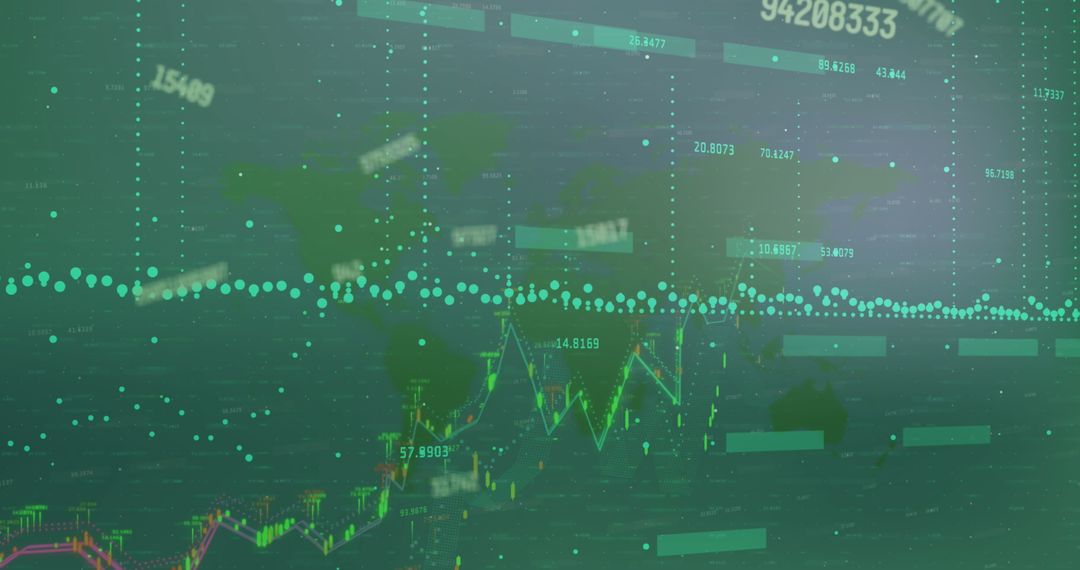 Abstract Financial Data Display with Global Stock Market