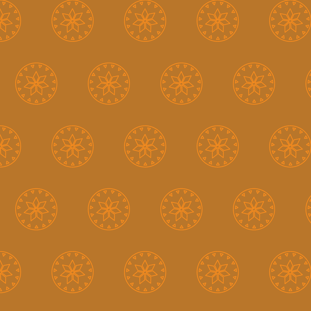 Flower Pattern on Transparent Background with Orange Hue