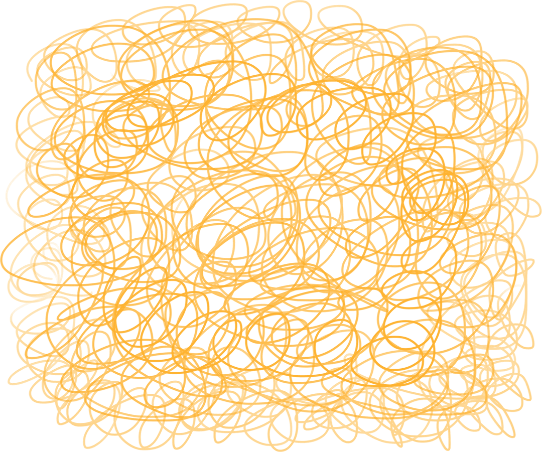 Bright Orange Abstract Shape on Transparent Background