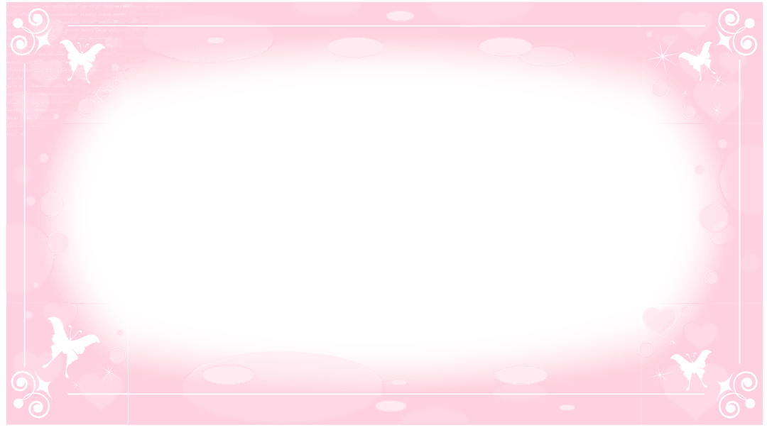 Elegant Pastel Pink Frame with Hearts and Butterflies Transparent