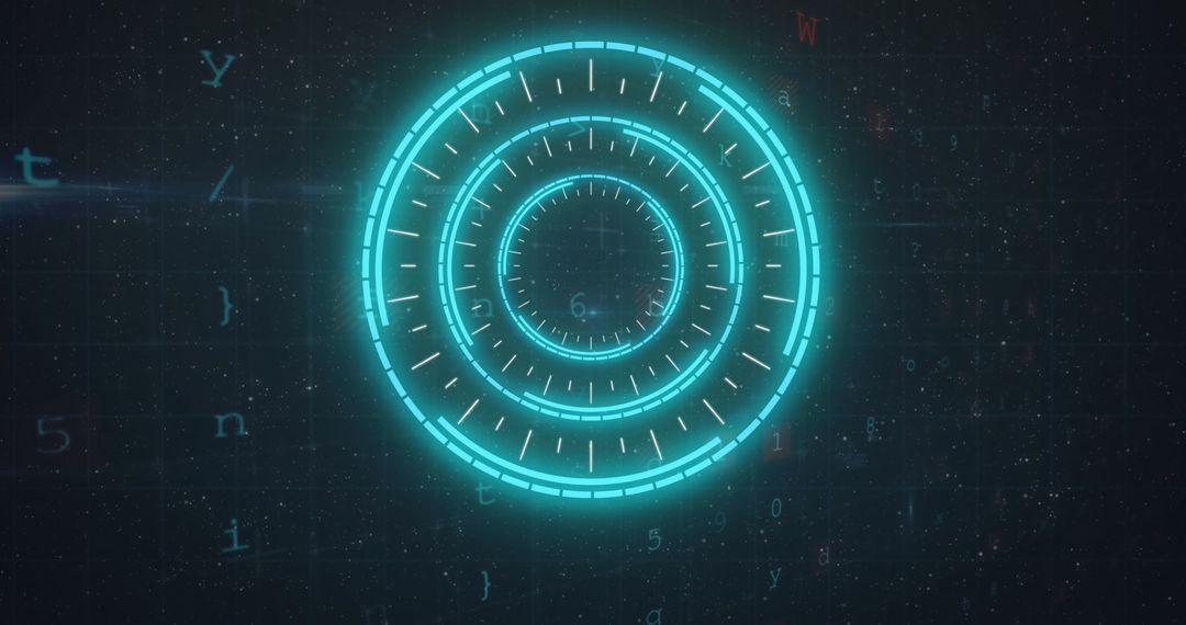Abstract Digital Interface with Futuristic Circles