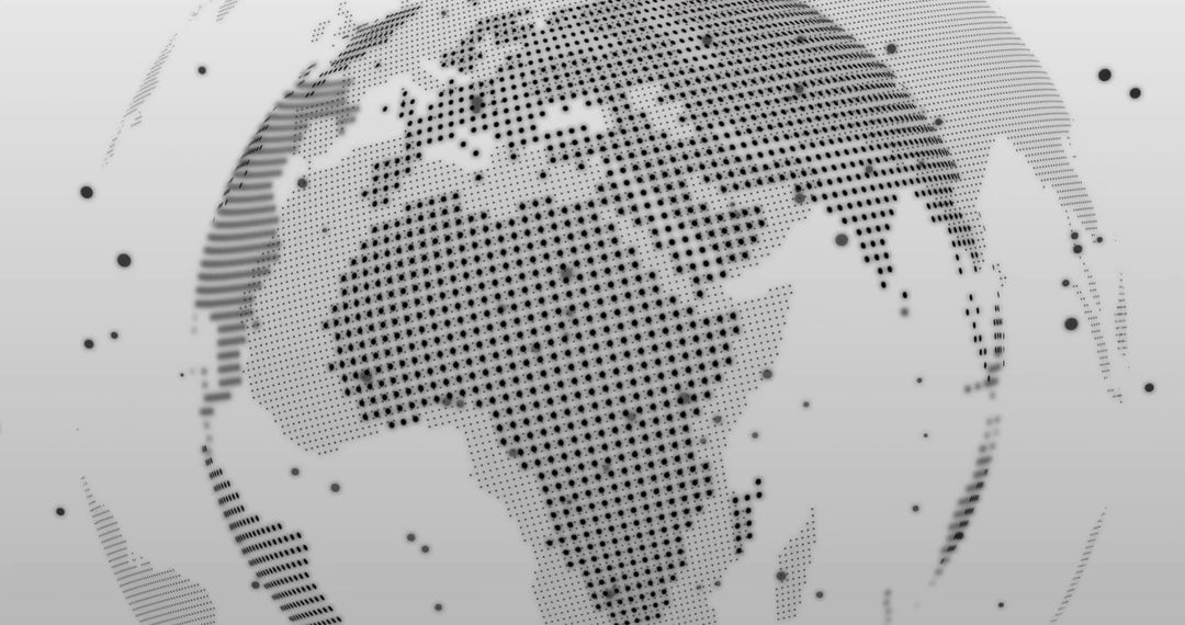 Rotating Dot-Matrix Globe in Virtual Digital Space